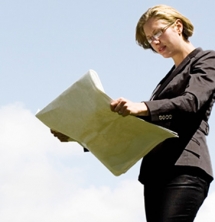 Woman holding map